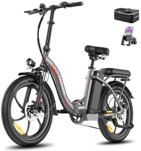 Fafrees F20 E-cykel vikbar 20 x 3,0 tum, uppgradering 2025 Ebike män 250 W, elcykel 20 Ah/720 Wh batteri, E-cykel kvinnor 25 km/h, Fatbike 7S, Pedelec vikbar cykel lagervikt 140 kg