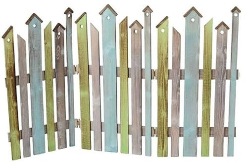 dekorativer farbiger Dekozaun Holz-Zaun Jäger-Zaun 3 Elemente zum klappen - ca. 120 cm lang x 75 cm hoch (2)