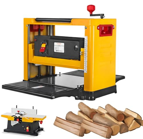 Electric Woodworking Planer, 6In Bench Top Machine, Adjustable Depth 1-3mm, Planing Height 6-160mm, Width 330MM, 8000rpm for Wood Cutting