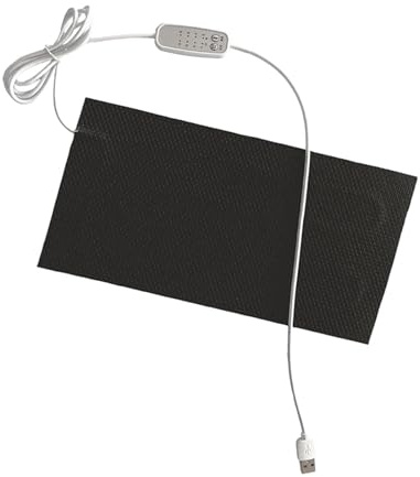 Almohadilla térmica para reptiles, tapete de calefacción para terrario, tapete de calefacción ajustable de 4 niveles, tapete de calefacción portátil de nano fibra con función de calentamiento, 20 x 25
