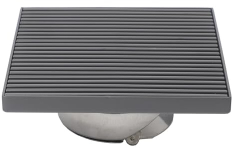 MoSundi Desagüe de suelo de acero inoxidable 304 para balcón, rejilla cuadrada de 15 x 15 cm con gran desplazamiento y diseño de bloqueo de olores