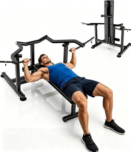 ORISYN Träningsbänk med ställ, multifunktionell tyngdlyftningsbänk, justerbar hantelbänk med skyddsram, för bänkpress och knäböjning, kraftig stålhylla för hemmet gym, säker tryckpall