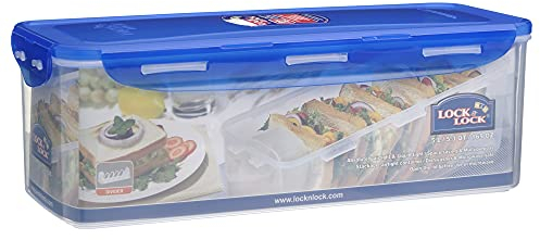 Lock & Lock HPL849T Klassische Brotbox, rechteckig, mit Sandwichhalter, 5,0 l
