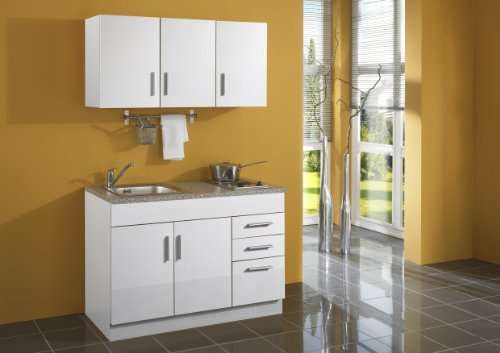 Held Möbel 978.6513 Single-Küche 120 mit 2-er E-Mulde, weiß