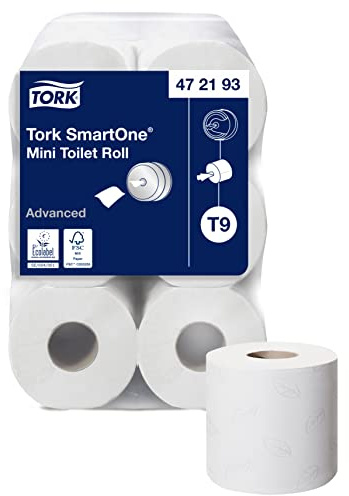Tork SmartOne Mini Toilet Roll White T9, Advanced, 2-Ply, 12 x 620 Sheets, 472193