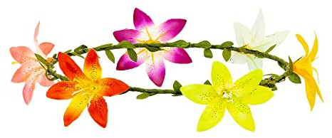 W WIDMANN MILANO Party Fashion 05931 - Stirnband Hibiskus Blüten, Blumenkranz, Kostüm, Accessoire, Mottoparty, Karneval
