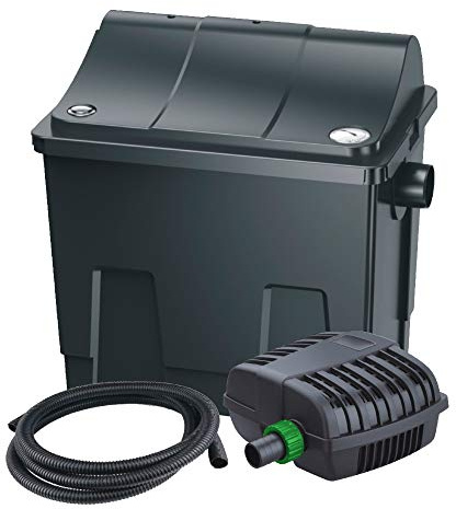 Amtra Pond Biofilter Set 6000 - Kit Filtro, Pompa per laghetti 2500 l/h e Lampada sterizzatrice UVC con tubo per la depurazione inclusa