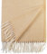 cawa Plaids&Co Lange Creme-beige Fischgrat Wolldecke mit Fransen aus Reiner Neuseelandwolle (130 x 220 cm)