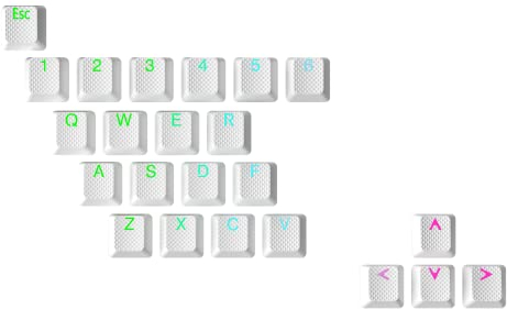 Ranked Gummi-Tastenkappen-Set | Doppelschuss Durchscheinend | OEM-Profil für Mechanische Gaming-Tastatur (weiß , 23 Tasten )