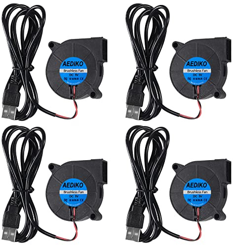 AEDIKO 4pcs 50mm Blower Fan 50 x15mm USB Blower Cooling Fan 5V 5015 Centrifugal Fan Turbo Case Fan Cooler for Exhaust Ventilation Fan Replacement