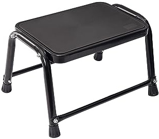Leekpai Step Stool — Heavy Duty 350 lbs Metal Stepping Stool with Non-Slip Rubber Feet, 10.5 High Step Stool for Bed, Bathroom, Kitchen