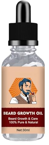 Aceite de barba para hombres - Aceite para barba para el crecimiento de los hombres, aceite natural para barba, crema hidratante para barba, 30 ml, para una barba completa, crece más fuerte, más