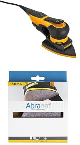 Mirka DEOS II 663 levigatrice a triangolo 300 W levigatrice orbitale a basse vibrazioni + listelli abrasivi a rete Mirka Abranet 100 x 152 x 152 mm grana P120