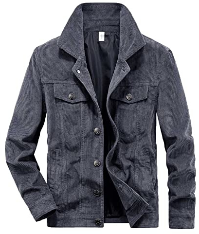 Men's Corduroy Jacket Retro Workwear Jacket Bomber Casual Windbreaker Sports Jacket Cargo Outwear Padded Jacket Warm Travelling Walking Military Winter Cotton Coat Classic Autumn UK