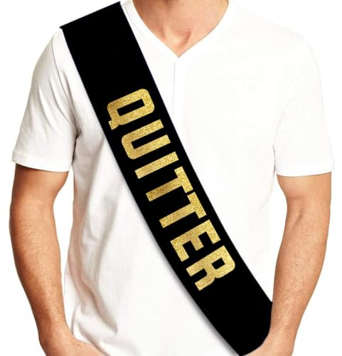 Sterling James Co. Quitter Retirement Party Sash - Funny Retirement Party Sash for Him or Her - Retirement Decorations, Supplies and Gifts