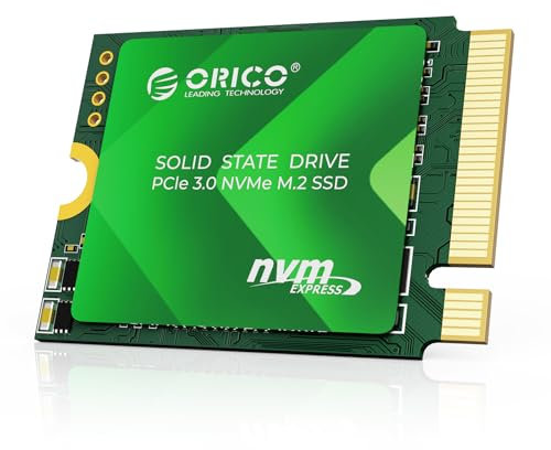 ORICO 256GB SSD 2230 M.2 NVMe, TLC 3D NAND, PCIe 3.0 con lettura di 2500 MB/s, Dissipatore di Calore in Rame, Compatibile con Steam Deck, Surface, Mini PC- D10-2230