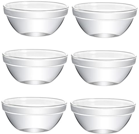Cabilock Moldes de Vidrio para Pudín Gelatina Tazones de Postre Soporte para Guardar Pasteles para Uso Doméstico o en Restaurantes 6 Unidades