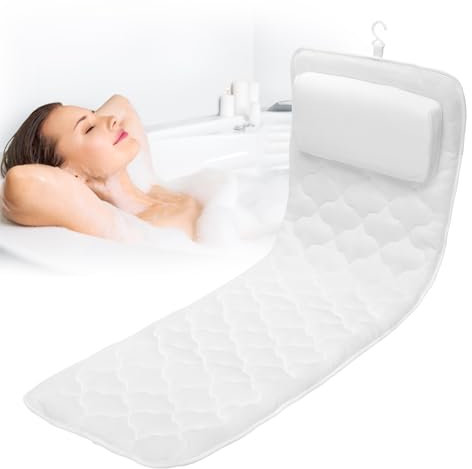 Full Body Bath Pillow Mat & Cushion, Ergonomic 5D Bath Pillows With Neck, Back, Head Support, Spa Relaxation, Luxury Bath Pillow Gifts Bath Accessories for Women, Fits all Bathtub