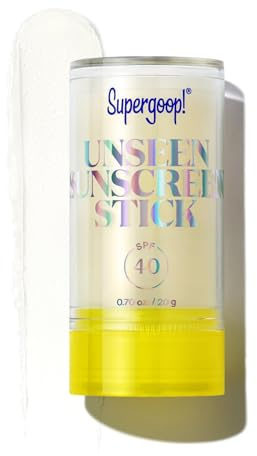 Supergoop! Unseen Sunscreen Stick - SPF 40 - Clear & Invisible Sun Protection - Broad Spectrum Face Sunscreen - Glides Over Makeup - Natural Finish - For All Skin Types - 0.7 fl oz