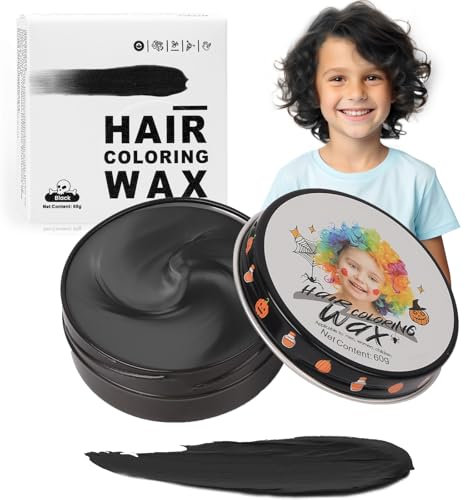 Colore dei capelli temporaneo per bambini, colore nero, da uomo, colore nero, da donna, tinta istantanea dei capelli, Dye, per acconciature per bambini, per Halloween, cosplay party