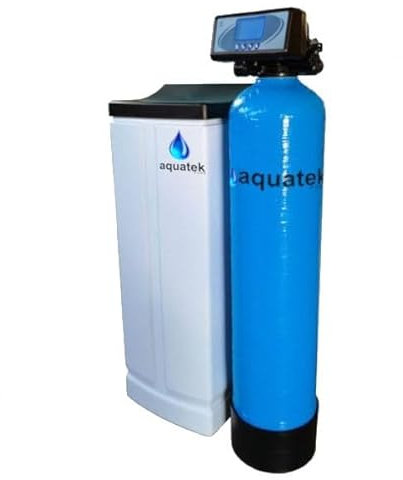 Aquatek - Addolcitore Automatico Acqua 35 Litri con Display LCD Resine Pure Resin Sistema Rigenerazione Elettronica F79B Alta Qualità Adatto per Abitazioni 1-14 Persone Acqua Addolcita Costante