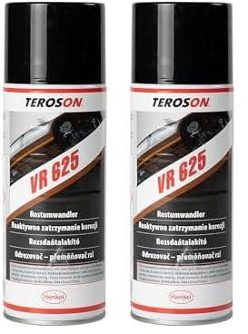 TEROSON VR 625, Rostumwandler auf Basis von Kunstharzen, Spray zur Behandlung von verschiedenen Rostformen, Rostumwandlerspray mit Grundierung, 1x400ml (Packung mit 2)