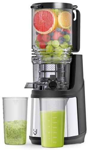 Kauen Entsafter, 350W Slow Cold Press Entsafter mit 140 MM extra großer Fütterungsrutsche, Entsafter Maschinen für ganzes Obst und Gemüse, einfach mit Pinsel zu reinigen