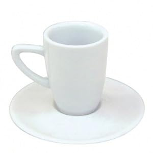 SCHÖNHUBER FRANCHI Set da Caffè Bucaneve, 6 Tazze con 6 Piattini cl 7 – diam 5.4 h 7, set da caffè in Porcellana, ideale per Bar, Hotel e Ristoranti pizzerie bistrò pizzerie