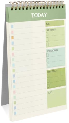 OFFCUP To Do List Planner 52 Fogli A5 Senza Data Blocco Note Giornaliero Blocco Per La Pianificazione Taccuino a Spirale Lista Di Controllo Per Elenchi, Note e Liste Della Spesa