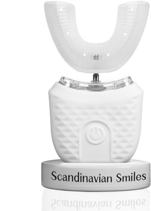 Scandinavian Smiles Automatic 360° Electric Toothbrush, White, U-Shaped Sonic Cleaning Toothbrush