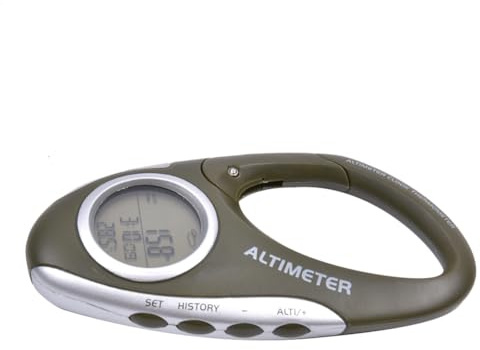 Altimeter For Hiking - Digital Compass Barometer Thermometer Weather Display Multifunction Outdoor Measuring Device | Portable Carabiner Tool For Explorer Traveler Climber Men Women Adventure G