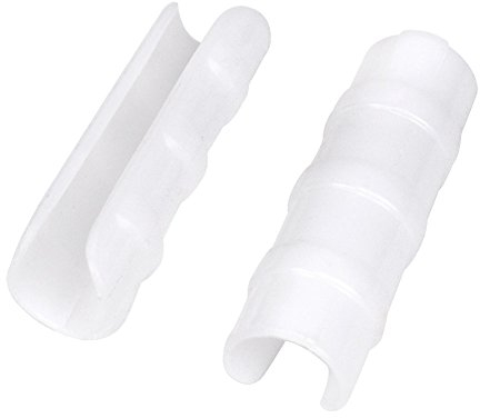 Feste Kunststoff-Rohrschellen, weiß, zum Befestigen von Gewächshausfolie, Abdeckplanen, Netzen, 20 Stück