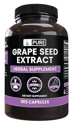 PURE ORIGINAL INGREDIENTS Grape Seed Extract (365 Capsules) No Magnesium Or Rice Fillers, Always Pure, Lab Verified