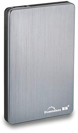 Blueendless Disco Duro Externo 2.5 USB3.0 Almacenamiento De Disco Duro Portátil Ultrafino Compatible con Mac, PC, Laptop, MacBook, (Gris, 160, GB)