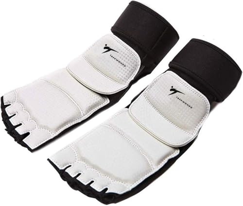 FINGER TEN Taekwondo Foot Protector Guard for Men Women Kids | Half Finger Feet Design for Easy Equipment,Protective Padding for Sparring Secure Fit for Martial Arts Punch Bag Practice
