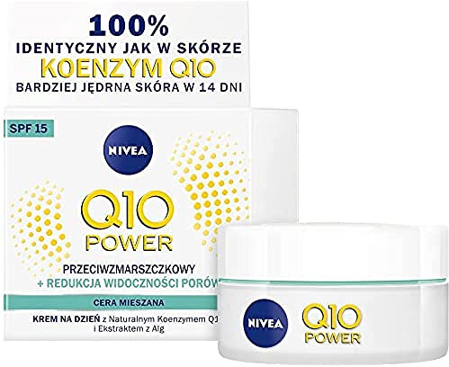 NIVEA Q10 POWER Anti-Wrinkle & Firming Day Cream 50 ml – Advanced Skin-Energising Moisturiser with Pure Q10 and Creatine for Combination to Oily Skin – Lightweight Hydration