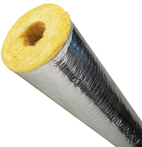 Flxsxq Insulating Tube,Foam Tube Pipe,Glass Wool Tube Rock Wool Tube Shell Steam Pipe Boiler Insulating Tube Heat Insulation Fire Protection High Temperature Resistant Aluminum Foil Tube(ID34mm)