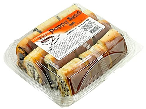 Poppy Seed Rolls, Traditional Hand Made Pastry, Marina Bakery 16 oz | 454 g