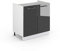 Vicco Waschbeckenunterschrank Fame-Line, Anthrazit Hochglanz/Weiß, 80 x 81.6 cm ohne Arbeitsplatte