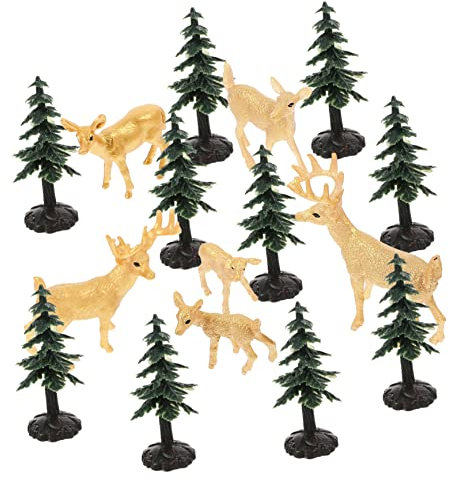 Gogogmee 16st Flaschenwärmer Und Sterilisator Miniatur-hausbausatz Mini-bürstenbäume Mini-rentierfiguren Weihnachtsminiaturen Kleine Hirschfigur Miniatur-weihnachtsschmuck Harz