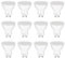 12 Bombillas LED GU10,5W Equivalente a 50W,400 Lúmenes Blanco Frío 6000K,Ángulo de haz de 120°,Sin Parpadeo No Regulable,AC 220-240V,Bajo Consumo Bombilla GU10 LED para Dormitorio,Cocina,Salón