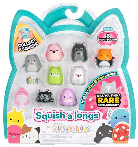 Squish-a-longs Pack de 8 Mini-Squish Squish-a-longs (Vague 3, Style 3)