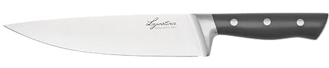 Lagostina Virtuoso, Coltello da Chef 20cm, Versatile, Robusto e Resistente, Lama in Acciaio Inox, Manico Ergonomico Rivettato con Rinforzo, Elevata Affilatura, Taglio senza sforzo
