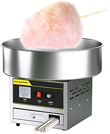 ZYFBD 1200 W Pro kommerzielle Zuckerwatte-Maschine – robuste elektrische Zuckerwatte-Maschine für Partys/Veranstaltungen (Silber)