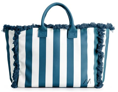 Muitomas Borsa Mare da Donna Grande, Estiva con Manici Rinforzati e Tasca Interna, 46 x 33 x 15, Colore Blu Ottanio