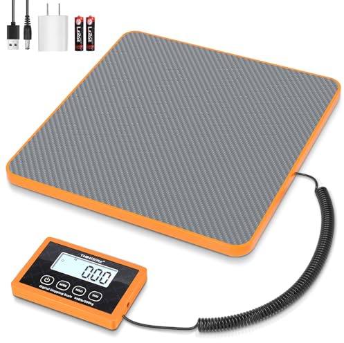 THINKSCALE Shipping Scale, 10g Precision Postal Scale - 440lb Capacity, Lightweight Postage Scale for Packages, Luggage, Mail, Ecommerce, Warehouse & Home, Battery & AC Adapter Included