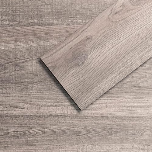 MUGREAT Modern vinylgolv i violettgrå – 5,02 m² självhäftande träoptikplattor (36 stycken, 15,24 x 91,44 cm), vattentät och lättskött för badrum, kök och vardagsrum