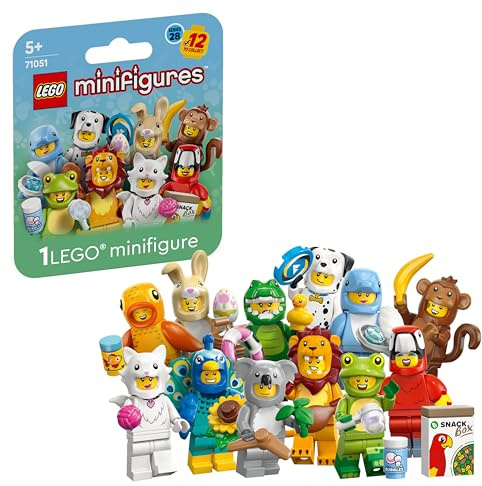 LEGO Minifigures Série Animaux 28 - Boîte Mystère - 1 des 12 Jouets Surprises à Collectionner - Figurines Dont Lion, Lapin, Chat & Dauphin - Pinata pour Garçon ou Fille dès 5 Ans 71051