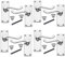 Door Handles Internal Sets - Victorian Scroll Lever Latch Internal Door Handles, Polished Chrome, Victorian Handle Sets 118mm x 42mm Back Plate - 4 Pairs