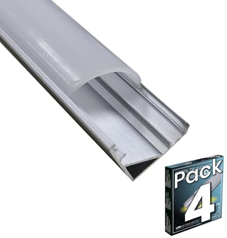 LED ATOMANT 4x 1 metro Perfil de Aluminio para Tira LED 45 grados Forma V